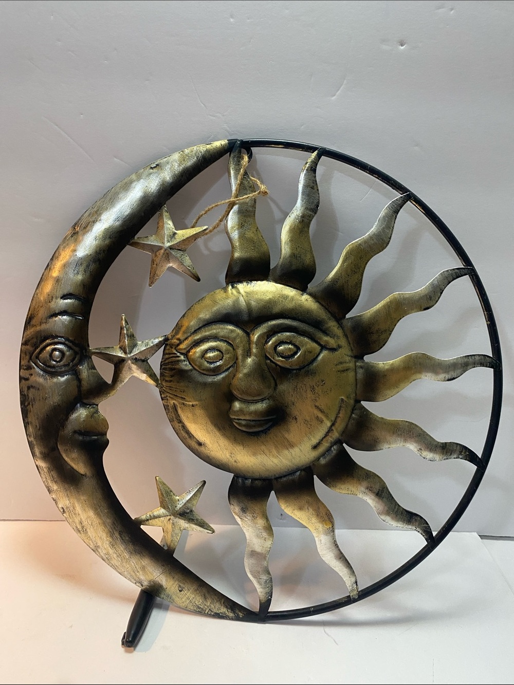 Celestial moon and sun hanging wall art